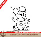 Cute Teddy Bear with Scarf SVG -  Hand Drawn Illustration SVG